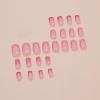 imageBABALAL Beach Press on Nails Almond Medium Fake Nails Blue French Tip Glue on Nails 3D Texture Design Bling Acrylic Nails 24Pcs Handmade Manicure Stick on False NailsANJ20pink