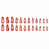imageBABALAL Beach Press on Nails Almond Medium Fake Nails Blue French Tip Glue on Nails 3D Texture Design Bling Acrylic Nails 24Pcs Handmade Manicure Stick on False NailsANJ082