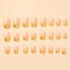 imageBABALAL Beach Press on Nails Almond Medium Fake Nails Blue French Tip Glue on Nails 3D Texture Design Bling Acrylic Nails 24Pcs Handmade Manicure Stick on False NailsSquare