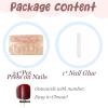 imageBABALAL Beach Press on Nails Almond Medium Fake Nails Blue French Tip Glue on Nails 3D Texture Design Bling Acrylic Nails 24Pcs Handmade Manicure Stick on False NailsANJ02