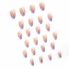 imageBABALAL Beach Press on Nails Almond Medium Fake Nails Blue French Tip Glue on Nails 3D Texture Design Bling Acrylic Nails 24Pcs Handmade Manicure Stick on False NailsANJ084