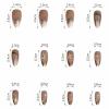 imageBABALAL Blue Press on Nails Medium Almond Fake Nails Aurora Heart Glue on Nails 3d Wave Design Acrylic Nails 24Pcs Bling Stiletto Full Cover False NailsANa201