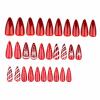 imageBABALAL Blue Press on Nails Medium Almond Fake Nails Aurora Heart Glue on Nails 3d Wave Design Acrylic Nails 24Pcs Bling Stiletto Full Cover False NailsANa212