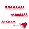 imageBABALAL Blue Press on Nails Medium Almond Fake Nails Aurora Heart Glue on Nails 3d Wave Design Acrylic Nails 24Pcs Bling Stiletto Full Cover False NailsANa213