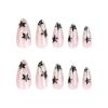 imageBABALAL Blue Press on Nails Medium Almond Fake Nails Aurora Heart Glue on Nails 3d Wave Design Acrylic Nails 24Pcs Bling Stiletto Full Cover False NailsANa208