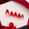 imageBABALAL Blue Press on Nails Medium Almond Fake Nails Aurora Heart Glue on Nails 3d Wave Design Acrylic Nails 24Pcs Bling Stiletto Full Cover False NailsANa213