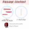 imageBABALAL Blue Press on Nails Medium Almond Fake Nails Aurora Heart Glue on Nails 3d Wave Design Acrylic Nails 24Pcs Bling Stiletto Full Cover False NailsANa213