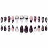imageBABALAL Blue Press on Nails Medium Almond Fake Nails Aurora Heart Glue on Nails 3d Wave Design Acrylic Nails 24Pcs Bling Stiletto Full Cover False NailsANa214