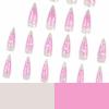 imageBABALAL Blue Press on Nails Medium Almond Fake Nails Aurora Heart Glue on Nails 3d Wave Design Acrylic Nails 24Pcs Bling Stiletto Full Cover False NailsANa202