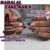 imageBABALAL Blue Press on Nails Medium Almond Fake Nails Aurora Heart Glue on Nails 3d Wave Design Acrylic Nails 24Pcs Bling Stiletto Full Cover False NailsANa214