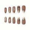 imageBABALAL Blue Press on Nails Medium Almond Fake Nails Aurora Heart Glue on Nails 3d Wave Design Acrylic Nails 24Pcs Bling Stiletto Full Cover False NailsANa201