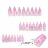imageBABALAL Blue Press on Nails Medium Almond Fake Nails Aurora Heart Glue on Nails 3d Wave Design Acrylic Nails 24Pcs Bling Stiletto Full Cover False NailsANa202