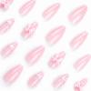 imageBABALAL Blue Press on Nails Medium Almond Fake Nails Aurora Heart Glue on Nails 3d Wave Design Acrylic Nails 24Pcs Bling Stiletto Full Cover False NailsANa205