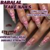imageBABALAL Blue Press on Nails Medium Almond Fake Nails Aurora Heart Glue on Nails 3d Wave Design Acrylic Nails 24Pcs Bling Stiletto Full Cover False NailsANa202