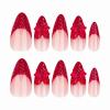 imageBABALAL Blue Press on Nails Medium Almond Fake Nails Aurora Heart Glue on Nails 3d Wave Design Acrylic Nails 24Pcs Bling Stiletto Full Cover False NailsANa213