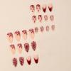 imageBABALAL Blue Press on Nails Medium Almond Fake Nails Aurora Heart Glue on Nails 3d Wave Design Acrylic Nails 24Pcs Bling Stiletto Full Cover False NailsANa215