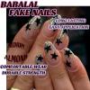 imageBABALAL Blue Press on Nails Medium Almond Fake Nails Aurora Heart Glue on Nails 3d Wave Design Acrylic Nails 24Pcs Bling Stiletto Full Cover False NailsANa208