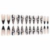 imageBABALAL Blue Press on Nails Medium Almond Fake Nails Aurora Heart Glue on Nails 3d Wave Design Acrylic Nails 24Pcs Bling Stiletto Full Cover False NailsANa211