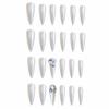 imageBABALAL Blue Press on Nails Medium Almond Fake Nails Aurora Heart Glue on Nails 3d Wave Design Acrylic Nails 24Pcs Bling Stiletto Full Cover False NailsANa209
