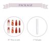 imageBABALAL Coffin Press on Nails Long French Fake Nails with Nail Glue Blue Glossy Glue on Nails 24pcs Ballerina Acrylic Nails Blue False NailsO04