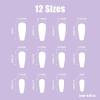 imageBABALAL Coffin Press on Nails Long French Fake Nails with Nail Glue Blue Glossy Glue on Nails 24pcs Ballerina Acrylic Nails Blue False NailsO04