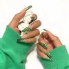 imageBABALAL Coffin Press on Nails Long French Fake Nails with Nail Glue Blue Glossy Glue on Nails 24pcs Ballerina Acrylic Nails Blue False NailsO053
