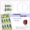 imageBABALAL Coffin Press on Nails Long French Fake Nails with Nail Glue Blue Glossy Glue on Nails 24pcs Ballerina Acrylic Nails Blue False NailsO053