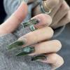 imageBABALAL Coffin Press on Nails Long French Fake Nails with Nail Glue Blue Glossy Glue on Nails 24pcs Ballerina Acrylic Nails Blue False NailsO053snake
