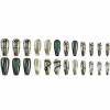 imageBABALAL Coffin Press on Nails Long French Fake Nails with Nail Glue Blue Glossy Glue on Nails 24pcs Ballerina Acrylic Nails Blue False NailsO053snake