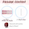 imageBABALAL Coffin Press on Nails Long French Fake Nails with Nail Glue Blue Glossy Glue on Nails 24pcs Ballerina Acrylic Nails Blue False NailsO105