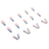 imageBABALAL Coffin Press on Nails Long French Fake Nails with Nail Glue Blue Glossy Glue on Nails 24pcs Ballerina Acrylic Nails Blue False NailsO29