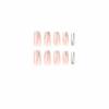 imageBABALAL French Tip Press on Nails Long Square Fake Nails Brown Cheetah Glue on Nails 3d Bow Charm Design Acrylic Nails 24Pcs Squoval Manicure False Nails for Women and Girlsfneb116