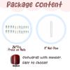 imageBABALAL French Tip Press on Nails Long Square Fake Nails Brown Cheetah Glue on Nails 3d Bow Charm Design Acrylic Nails 24Pcs Squoval Manicure False Nails for Women and Girlsfneb117green