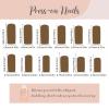 imageBABALAL French Tip Press on Nails Long Square Fake Nails Brown Cheetah Glue on Nails 3d Bow Charm Design Acrylic Nails 24Pcs Squoval Manicure False Nails for Women and Girlsfneb126