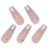 imageBABALAL French Tip Press on Nails Long Square Fake Nails Brown Cheetah Glue on Nails 3d Bow Charm Design Acrylic Nails 24Pcs Squoval Manicure False Nails for Women and Girlsfneb119sliver