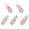 imageBABALAL French Tip Press on Nails Long Square Fake Nails Brown Cheetah Glue on Nails 3d Bow Charm Design Acrylic Nails 24Pcs Squoval Manicure False Nails for Women and GirlsFloral