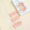 imageBABALAL French Tip Press on Nails Long Square Fake Nails Brown Cheetah Glue on Nails 3d Bow Charm Design Acrylic Nails 24Pcs Squoval Manicure False Nails for Women and Girlsfneb114