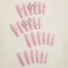imageBABALAL French Tip Press on Nails Long Square Fake Nails Brown Cheetah Glue on Nails 3d Bow Charm Design Acrylic Nails 24Pcs Squoval Manicure False Nails for Women and Girlsfneb101