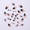 imageBABALAL Press on Nails Almond Medium Fake Nails Chrome Glue on Nails Blue Red Design Acrylic Nails 24Pcs Stiletto Stick on Nails Glossy Manicure Diy False Nails01A008