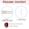 imageBABALAL Press on Nails Almond Medium Fake Nails Chrome Glue on Nails Blue Red Design Acrylic Nails 24Pcs Stiletto Stick on Nails Glossy Manicure Diy False Nails01A003