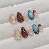 imageBABALAL Press on Nails Almond Medium Fake Nails Chrome Glue on Nails Blue Red Design Acrylic Nails 24Pcs Stiletto Stick on Nails Glossy Manicure Diy False Nails01A001