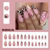 imageBABALAL Press on Nails Almond Medium Fake Nails Chrome Glue on Nails Blue Red Design Acrylic Nails 24Pcs Stiletto Stick on Nails Glossy Manicure Diy False Nails01A018