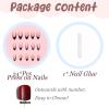 imageBABALAL Press on Nails Almond Medium Fake Nails Chrome Glue on Nails Blue Red Design Acrylic Nails 24Pcs Stiletto Stick on Nails Glossy Manicure Diy False Nails01A013