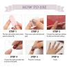imageBABALAL Press on Nails Almond Medium Fake Nails Chrome Glue on Nails Blue Red Design Acrylic Nails 24Pcs Stiletto Stick on Nails Glossy Manicure Diy False Nails10flower