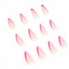 imageBABALAL Press on Nails Almond Medium Fake Nails Chrome Glue on Nails Blue Red Design Acrylic Nails 24Pcs Stiletto Stick on Nails Glossy Manicure Diy False Nails02pink