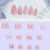 imageBABALAL Press on Nails Almond Medium Fake Nails Chrome Glue on Nails Blue Red Design Acrylic Nails 24Pcs Stiletto Stick on Nails Glossy Manicure Diy False Nails01A017