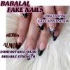 imageBABALAL Press on Nails Almond Medium Fake Nails Chrome Glue on Nails Blue Red Design Acrylic Nails 24Pcs Stiletto Stick on Nails Glossy Manicure Diy False Nails01A013