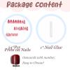 imageBABALAL Press on Nails Almond Medium Fake Nails Chrome Glue on Nails Blue Red Design Acrylic Nails 24Pcs Stiletto Stick on Nails Glossy Manicure Diy False Nails01A005