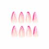 imageBABALAL Press on Nails Almond Medium Fake Nails Chrome Glue on Nails Blue Red Design Acrylic Nails 24Pcs Stiletto Stick on Nails Glossy Manicure Diy False Nails02pink