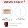 imageBABALAL Press on Nails Almond Medium Fake Nails Chrome Glue on Nails Blue Red Design Acrylic Nails 24Pcs Stiletto Stick on Nails Glossy Manicure Diy False Nails01A011